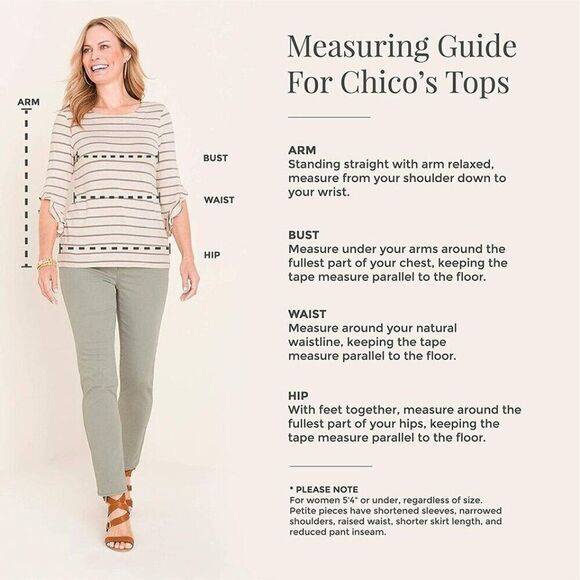 Chico's Top Size 1 (8) Stretch Angled Hemline - Picture 14 of 14